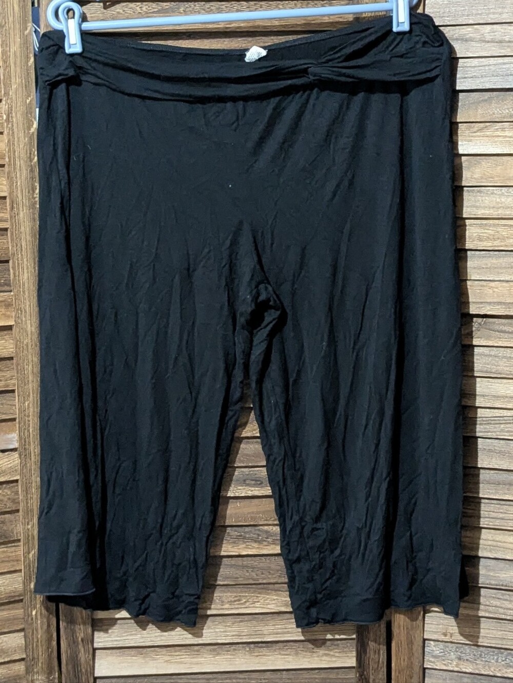 Merona Black Wide Leg Cropped Gaucho Lounge Pants Size XL